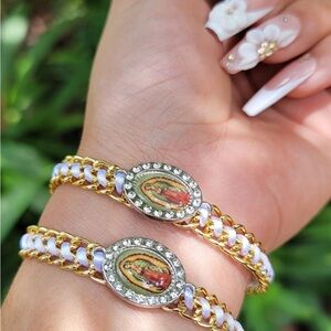 Gold and Silver Religious Charm Bracelet
